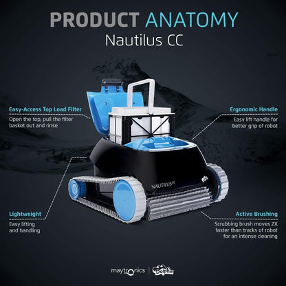 Dolphin Nautilus CC Robotic Pool Vacuum Cleaner up to 33 FT - Bundle with Ultra Fine Filter Basket