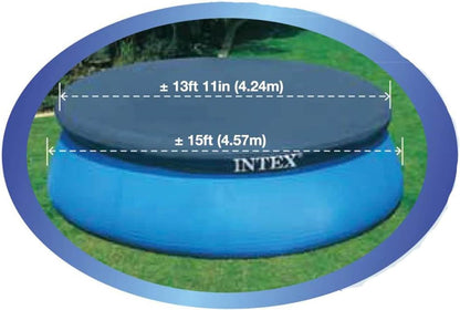 Intex 15' X 33" Easy Set Inflatable Ring Top round above Ground Swimming Pool with Cover and Krystal Clear Cartridge Filter Pump