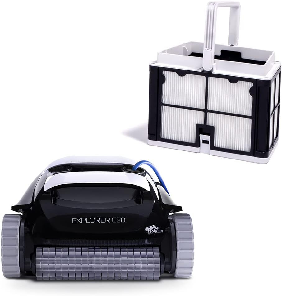 Dolphin E10 Robotic Pool Vacuum Cleaner up to 30 FT - Bundle with Ultra Fine Filter Basket