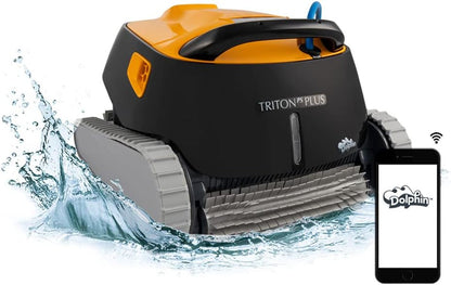 Dolphin Triton PS plus Wifi Operated Robotic Pool [Vacuum] Cleaner - Ideal for in Ground Swimming Pools up to 50 Feet - Powerful Suction to Pick up Small Debris - Easy to Clean Top Load Filter Basket