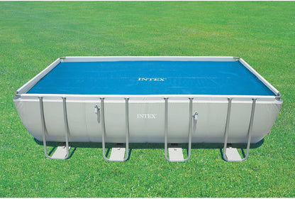 INTEX 26355EH Ultra 18'X9'X52" Ultra XTR Rectangular Frame Pool Set with 120V 1,200 GPH Sand Filter Pump, Ladder, Ground Cloth, and Solar Pool Cover