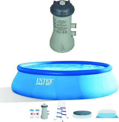 Inflatable above Ground Swimming Pool Bundled W/Pool Filter Pump System