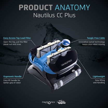 Dolphin Nautilus CC plus Robotic Pool Vacuum Cleaner up to 50 FT - Bundle with Ultra Fine Filter