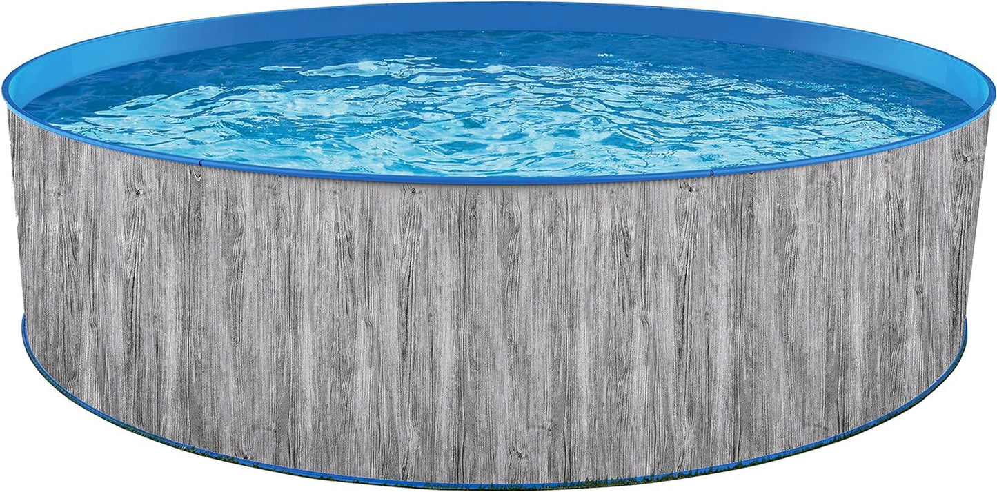 Blue Wave NB19788 Capri Steel Wall Package-12-Ft round 36-In Deep above Ground Swimming Pool, Gray