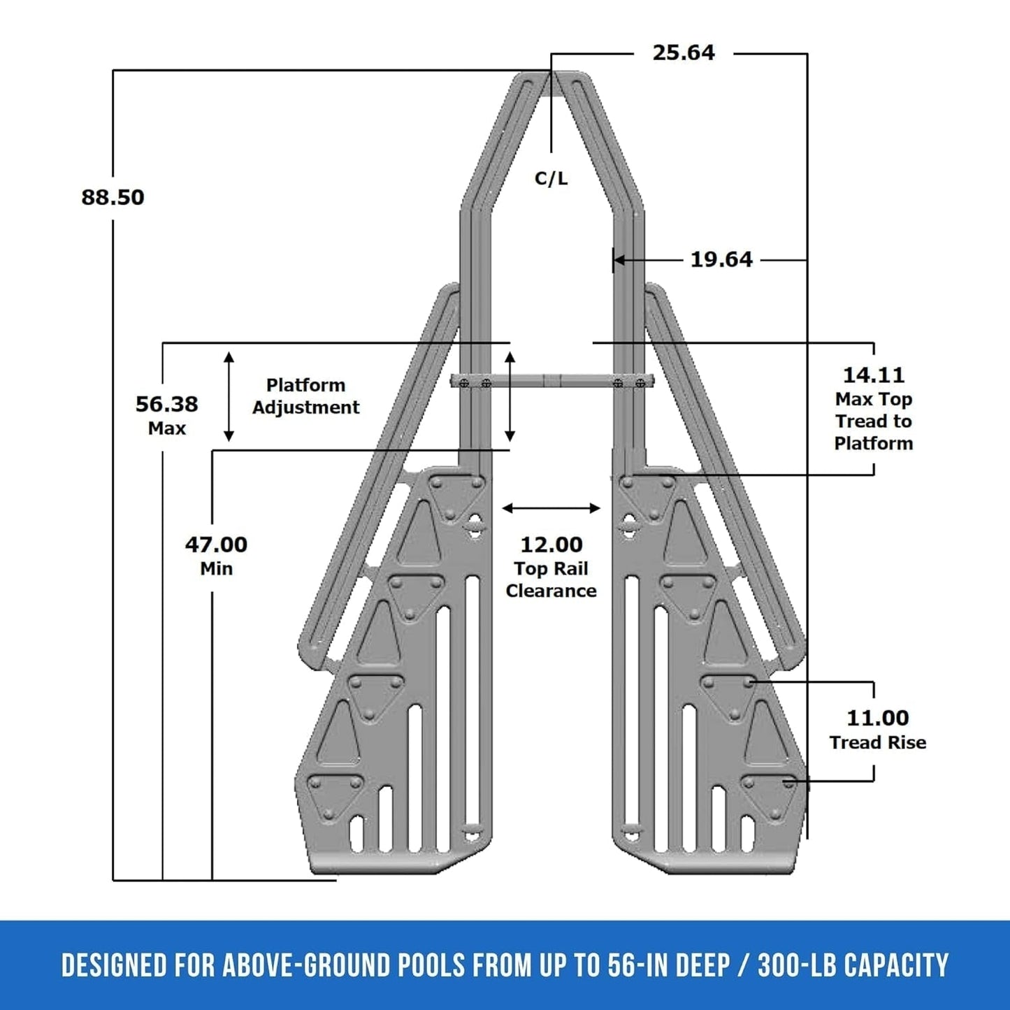 Blue Wave NE115T Neptune A-Frame Entry System for above Ground Pool, Taupe