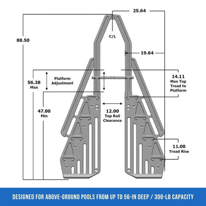 Blue Wave NE115T Neptune A-Frame Entry System for above Ground Pool, Taupe