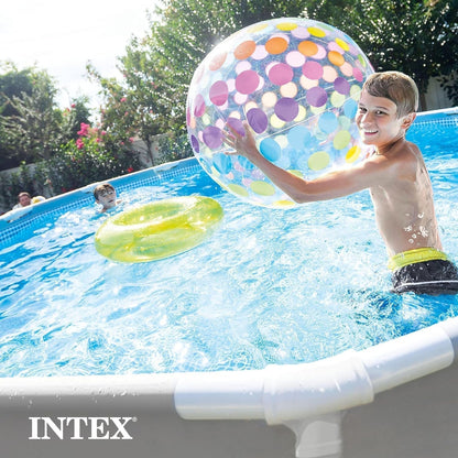 Intex 26711EH 12 Foot X 30 Inch Prism Frame round above Ground Outdoor Backyard Swimming Pool Set with 530 GPH Filter Pump and Easy Set-Up