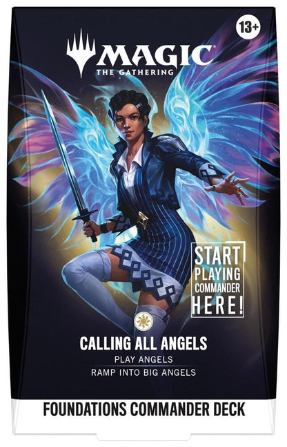 Magic The Gathering Foundations Commander Deck Calling All Angels FDC 100-Card MTG Deck with Foil Commander Card Tokens Deck Box (PREORDER - Release Date Oct. 2, 2026)