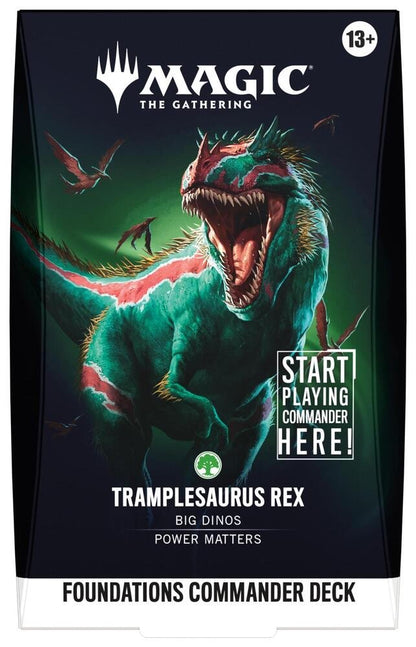 Magic The Gathering Foundations Commander Deck Tramplesaurus Rex FDC, Ready to Play 100-Card MTG Deck with Foil Commander Card, Tokens, Deck Box & Accessories (PREORDER - Release Date Oct. 2, 2026)