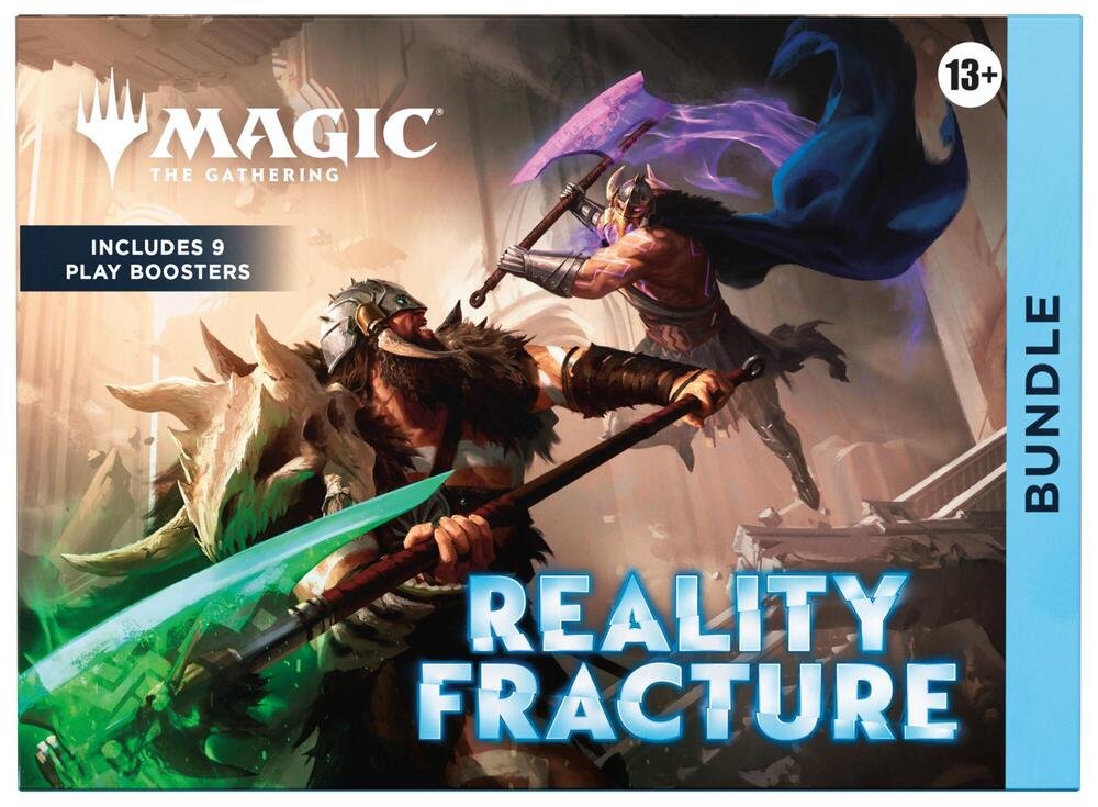 Magic The Gathering Reality Fracture Bundle FRA | 9 Play Boosters, Foil & Borderless Lands, Alternate-Art Promo Card, Oversized Spindown Life Counter, MTG Collector Gift Set (PREORDER - Release Date Oct. 2, 2026)
