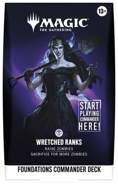 Magic The Gathering Foundations Commander Deck Wretched Ranks - 100-Card Ready-to-Play MTG Zombie Deck with Ghoulcaller Gisa, Foil Card, Tokens & Deck Box (PREORDER - Release Date Oct. 2, 2026)