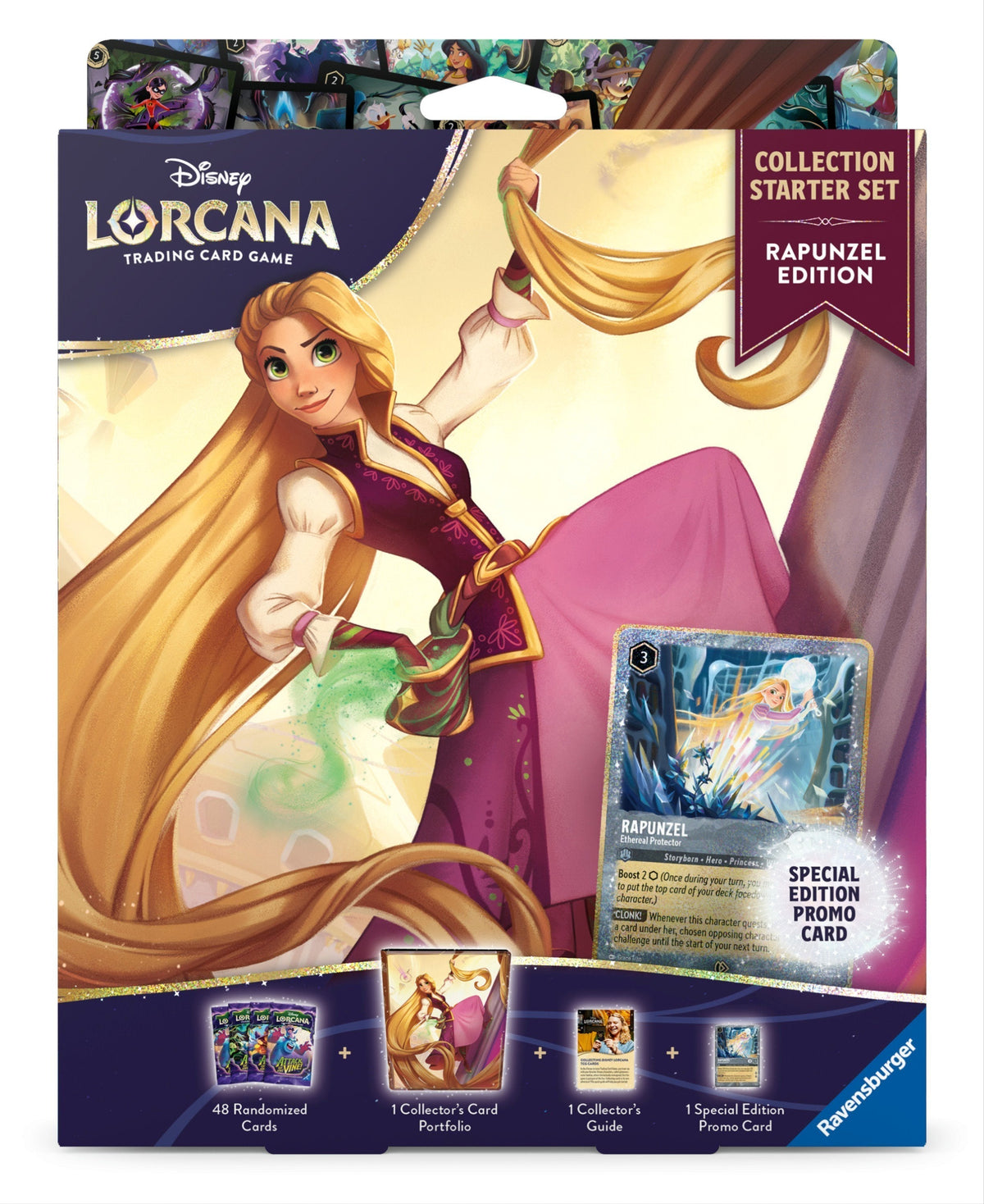 Disney Lorcana TCG Collection Starter Set Rapunzel | Includes 4 Attack of the Vine! Booster Packs, Rapunzel Card Portfolio, Glimmer Foil Stitch Promo Card & Collector's Guide (PREORDER - Release Date October 2, 2026)