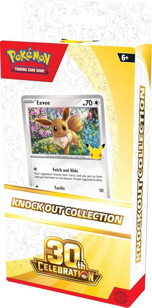Pokemon TCG 30th Celebration Knock Out Collection – Eevee Foil Promo Card, 2 Booster Packs, Plastic Coin, Official Pokémon Trading Card Game Collectible Gift Set (PREORDER - Release Date September 16, 2026)