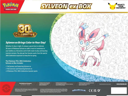Pokemon TCG 30th Celebration Sylveon ex Box | Includes Foil Sylveon ex Promo Card, Oversized Foil Card & 4 Pokemon 30th Celebration Booster Packs | Trading Card Game Collectible (PREORDER - Release Date September 16, 2026)