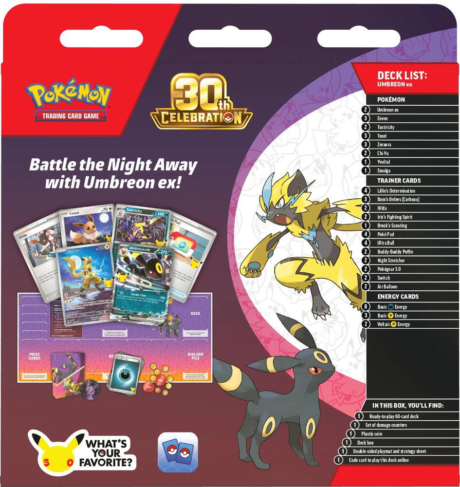 Pokémon TCG: 30th Celebration Battle Deck – Umbreon ex (Ready-to-Play 60 All-Foil Card Deck) - (PREORDER - Release Date Oct. 30, 2026)