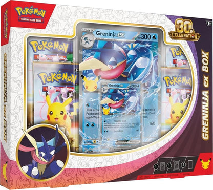 Pokemon TCG 30th Celebration Greninja ex Box – Includes Foil Greninja ex Promo Card, Oversized Foil Card & 4 Pokémon 30th Celebration Booster Packs | Trading Card Game Collectible Gift Set (PREORDER - Release Date September 16, 2026)