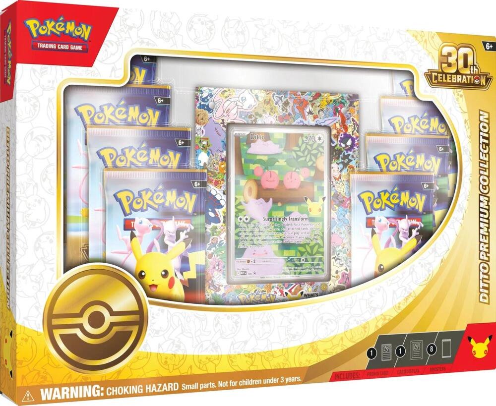 Pokemon TCG 30th Celebration Ditto Premium Collection – 1 Ditto Promo Card, Acrylic Card Display, 8 30th Celebration Booster Packs & Pokémon TCG Live Code Card (PREORDER - Release Date September 16, 2026)